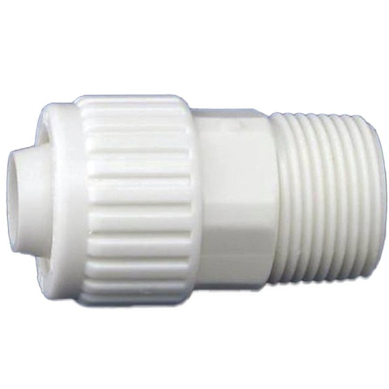 Flair-It 16848 Tube to Pipe Adapter, 3/4 in, PEX x MPT, Polyoxymethylene, White