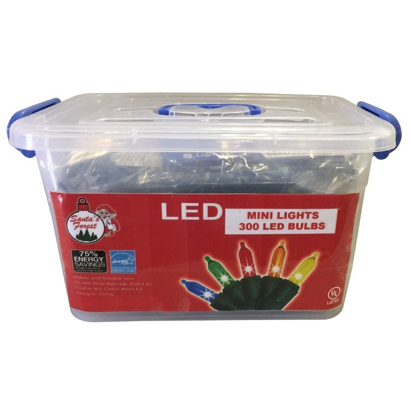 Santas Forest 07910 Light Set, Christmas Lights, 125 V, 120 W, 300-Lamp, LED Lamp, Multi-Color Lamp, 10 ft L (Pack of 6)