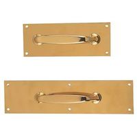 Pull Plate 3 by 12 Inch Solid Brass Polished Brass