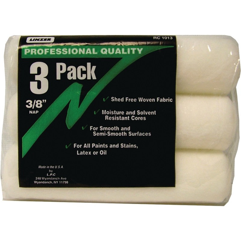 Linzer RC1013 Paint Roller Cover, 3/8 in Thick Nap, 9 in L, Fabric Cover (Pack of 12)
