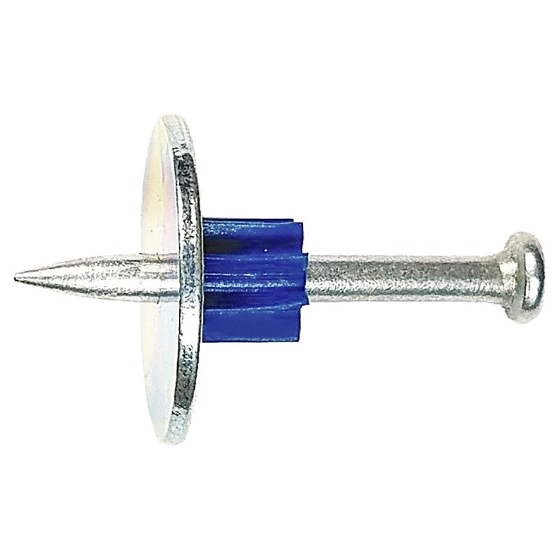 Blue Point Fasteners PDW25-63F10 Drive Pin with Metal Round Washer, 0.14 in Dia Shank, 2-1/2 in L, Galvanized
