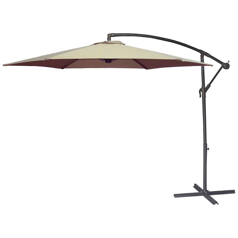 Seasonal Trends UMSC10BKOBD-04 Solar Offset Taupe Umbrella, 98.42 in OAH, 10 ft W Canopy, 10 ft L Canopy, Round Canopy