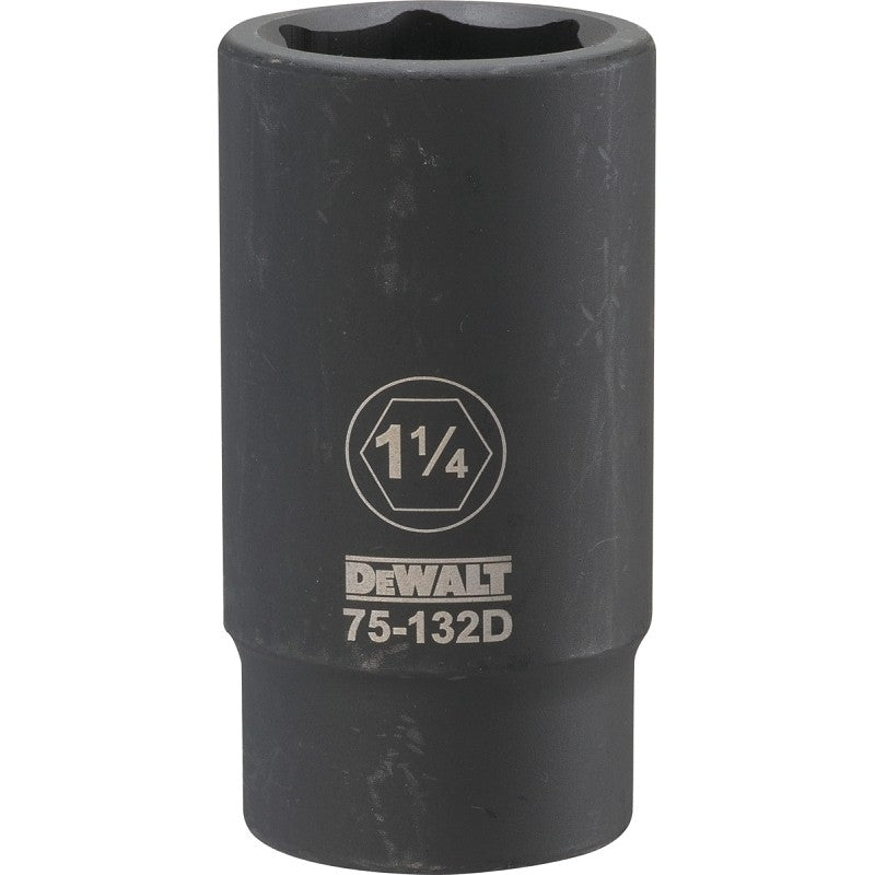 DEWALT DWMT75132OSP Impact Socket, 1-1/4 in Socket, 1-13/32 in D Socket, 3/4 in Drive, 6-Point, CR-440 Steel