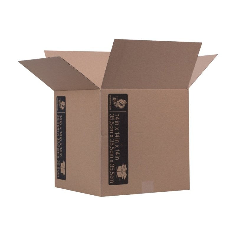 Duck 280349 Kraft Box, 14 in L, 14 in W, 32 lb Capacity, Brown