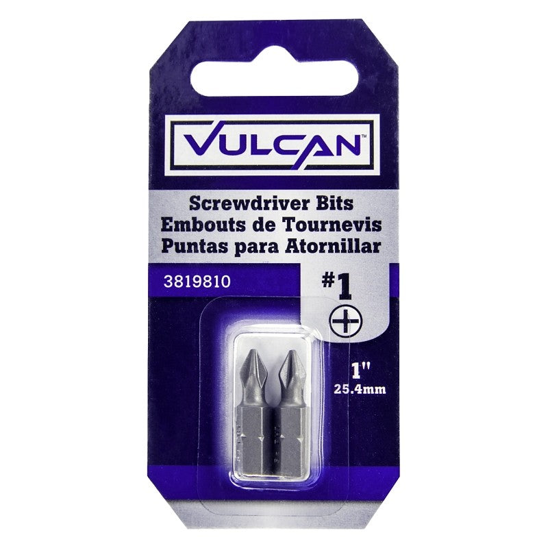 Vulcan 304572OR Screwdriver Bit, Hex Shank, S2 Chrome Molybdenum Steel