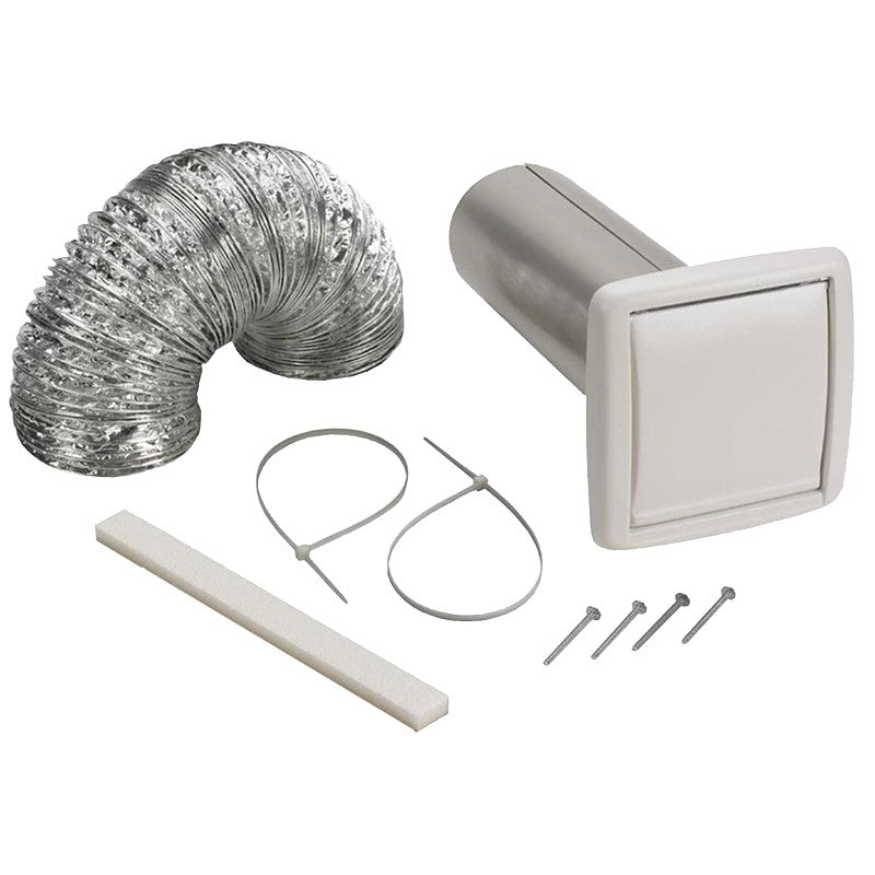 Dundas Jafine ProVent EXWTZW Bathroom Fan Vent Kit, White, 5-Piece