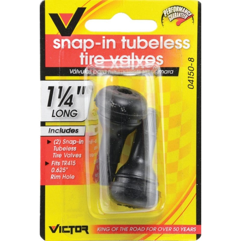 Genuine Victor 22-5-04150-8 Tire Valve, Snap-In, 1-1/4 in L, Rubber
