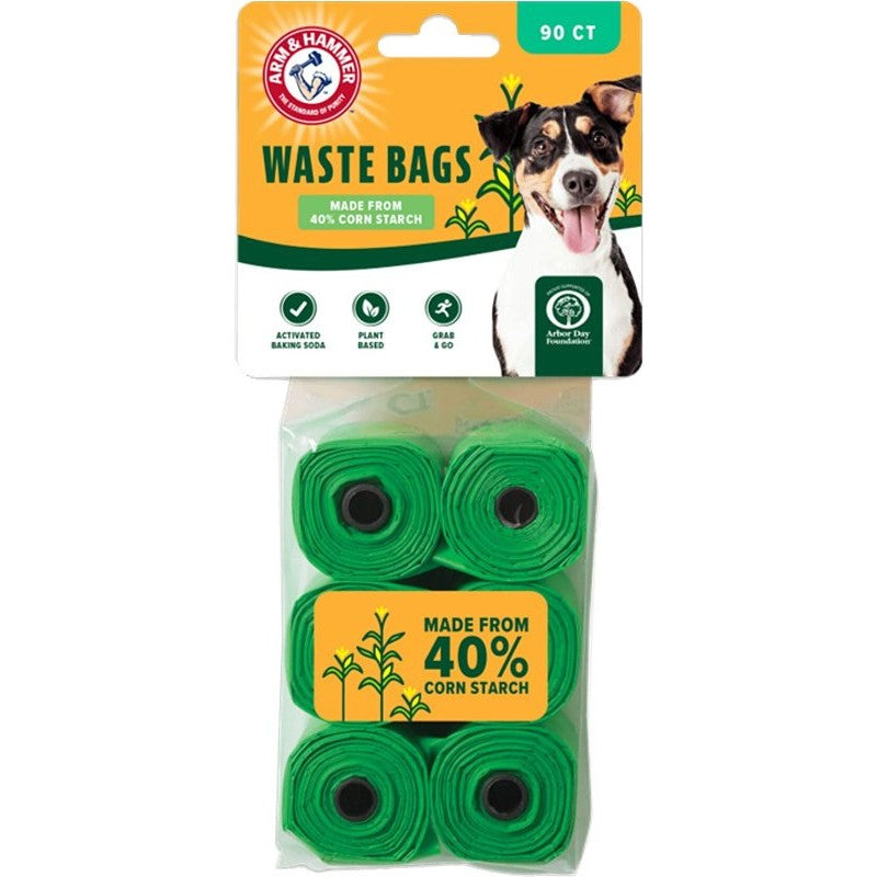 Arm & Hammer 71091 Waste Bag, Cornstarch, Green