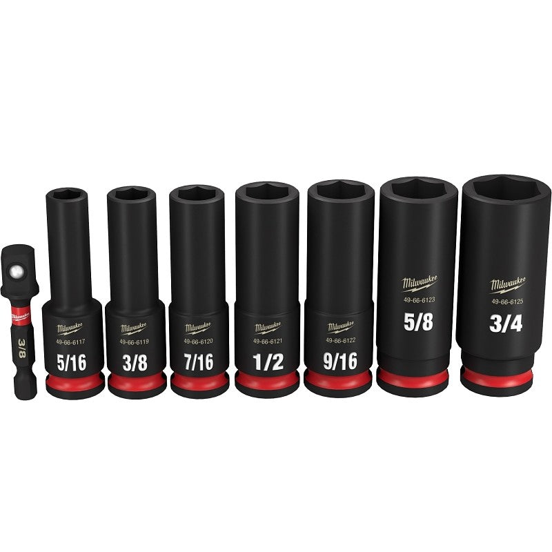 Milwaukee SHOCKWAVE Impact Duty 49-66-7024 6-Point Socket Set, Forged Steel