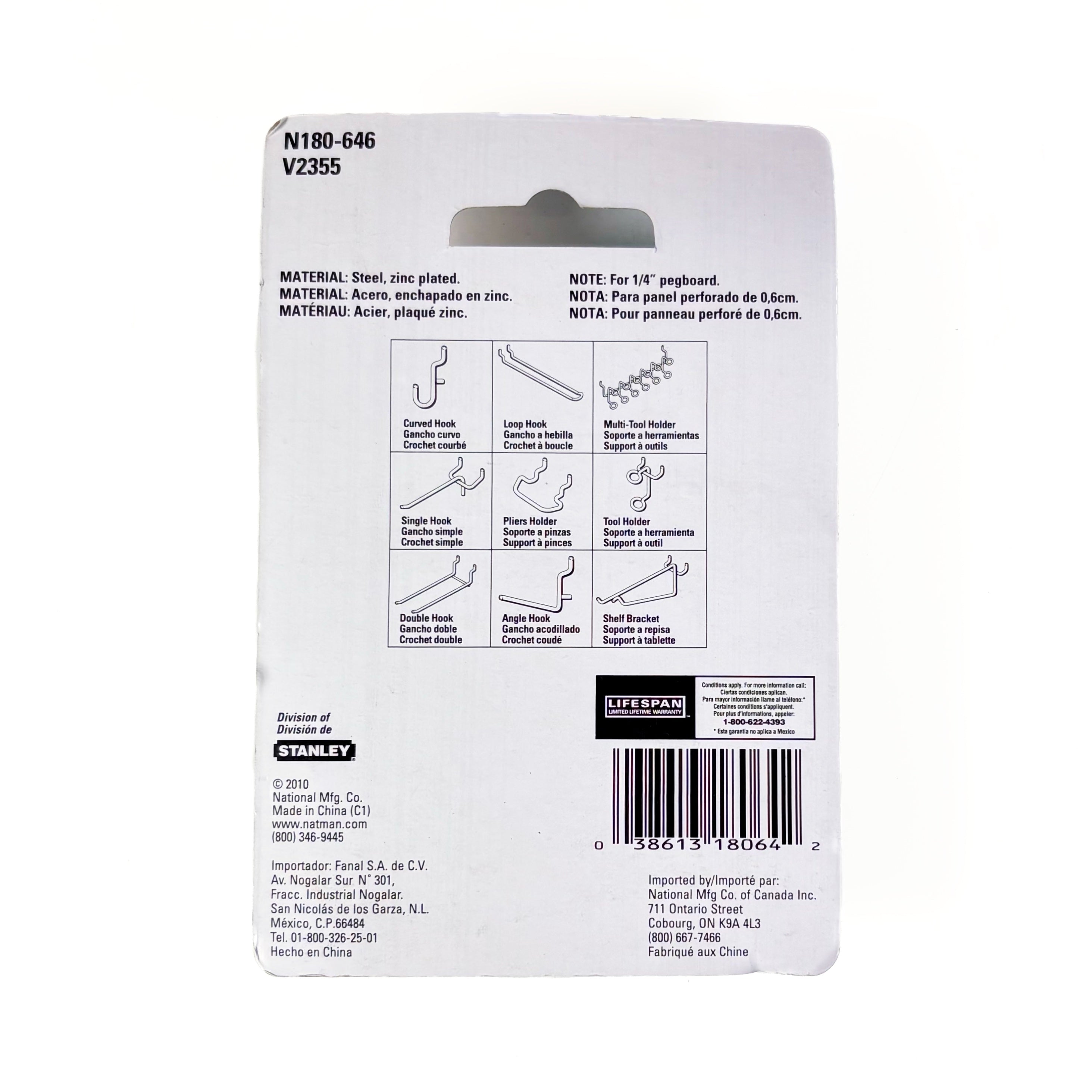 1-1/2 Inch Heavy Duty Curved Hook 6 Pack