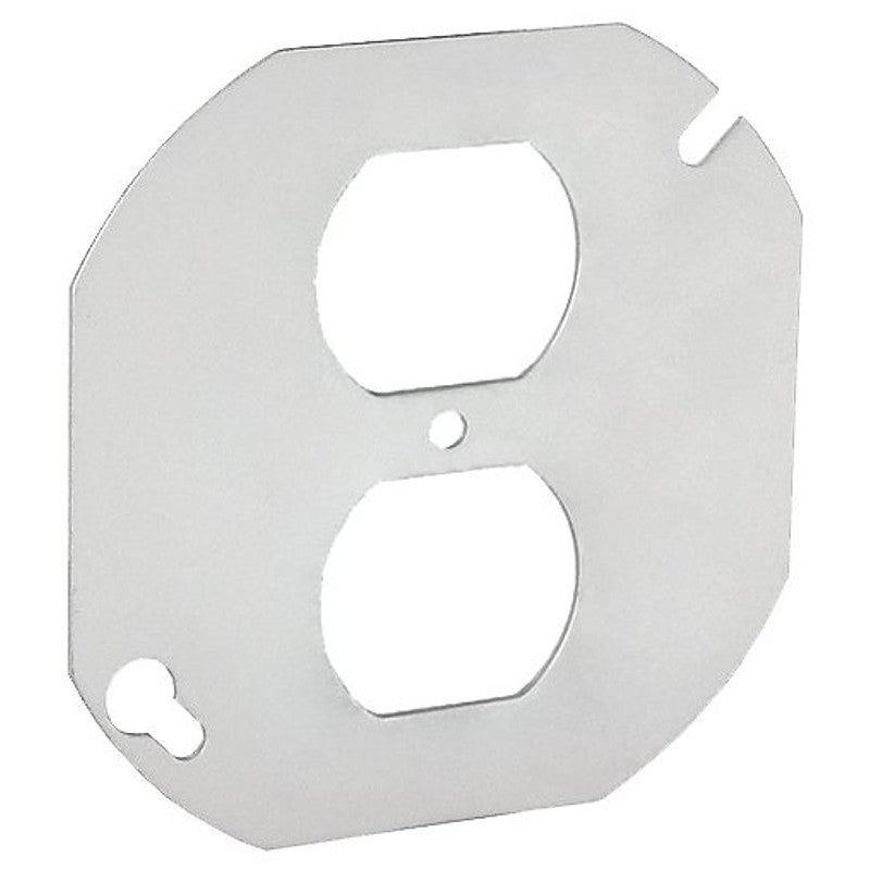 Southwire 54C40-UPC Flat Blank Cover, 0.06 in L, 4 in W, Octagonal, 2-Gang, Steel, Silver, Galvanized
