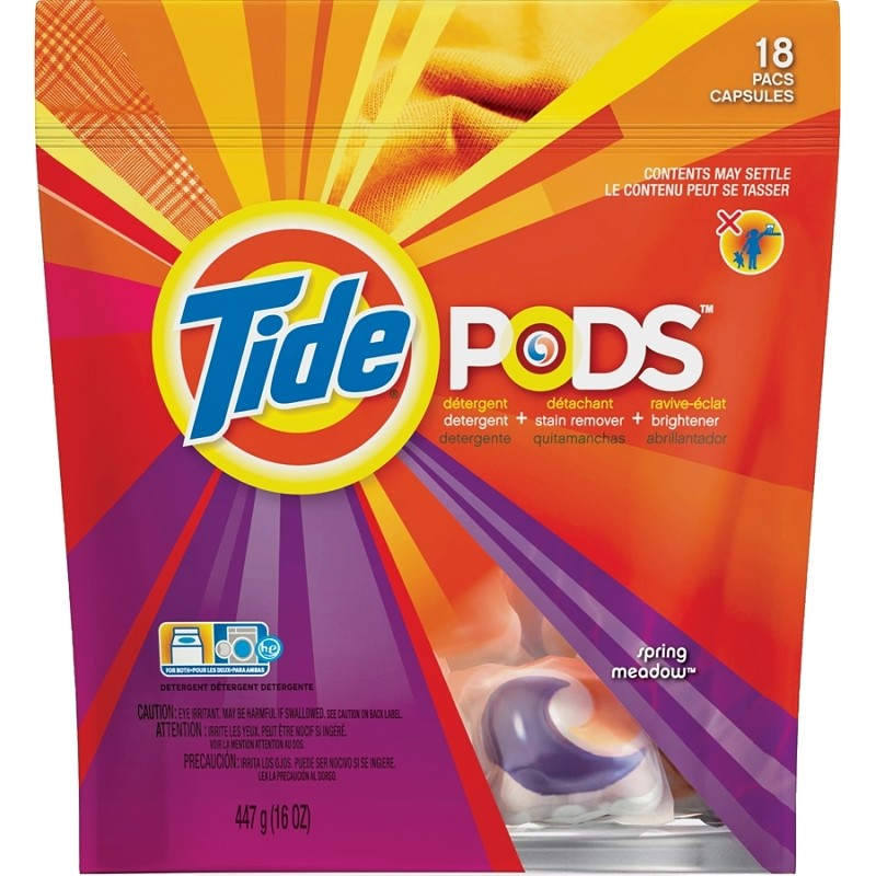 Tide 93120 Laundry Detergent, 16 CT, Liquid, Spring Meadow (Pack of 6)