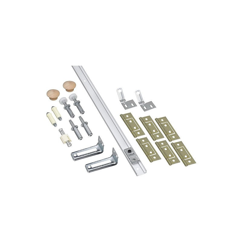 National Hardware N343-749 Folding Door Hardware Set, 72 in L Dimensions, Steel, Surface, For: Bi-Fold Doors