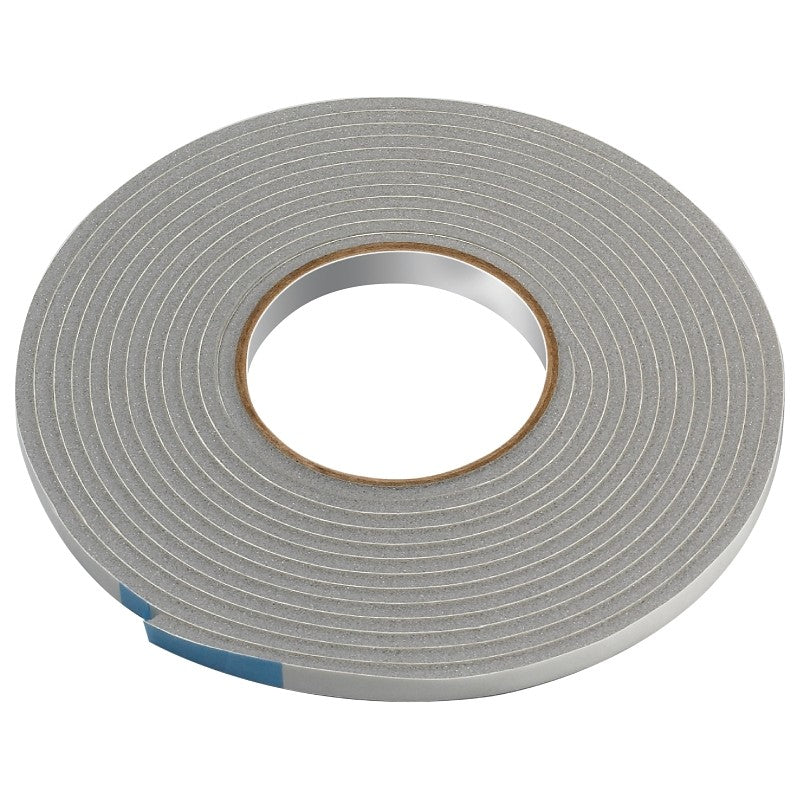Frost King V443H Foam Tape, 3/8 in W, 17 ft L, 3/16 in Thick, Vinyl, Gray