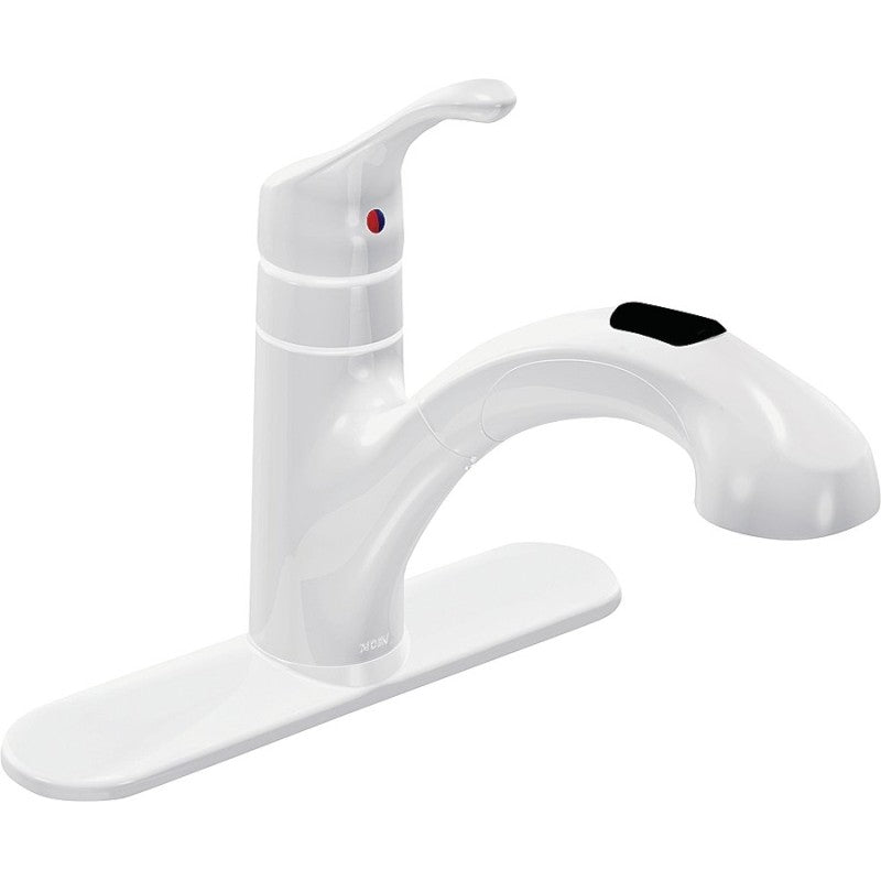 Moen Renzo Glacier CA87316W Kitchen Faucet, 1.5 gpm, 1-Handle, Stainless Steel, Glacier, Deck Mounting