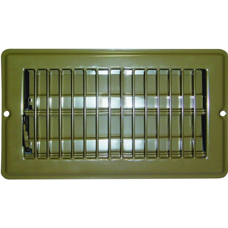 US Hardware V-102B Floor Register, 9/16 in L, Steel, Brown