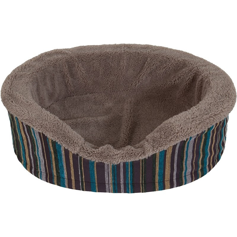 Aspenpet 27172 Pet Lounger, 18 in L, 14 in W, Oval, Twill Pattern, Orthopedic Polyurethane Foam Fill, Assorted