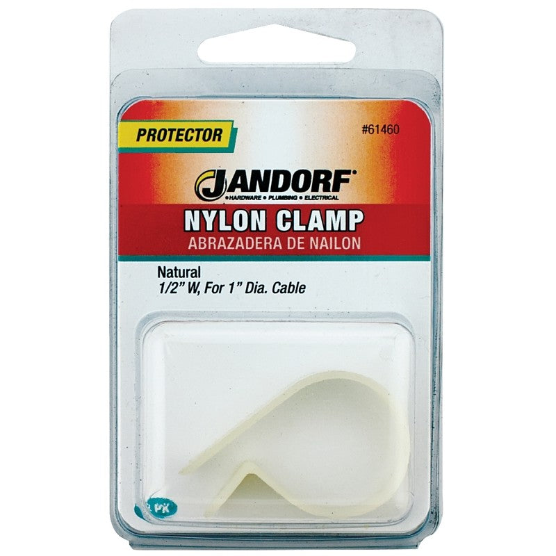 Jandorf 61460 Cable Clamp, 1 in Max Bundle Dia, 1/2 in W, Nylon, Natural