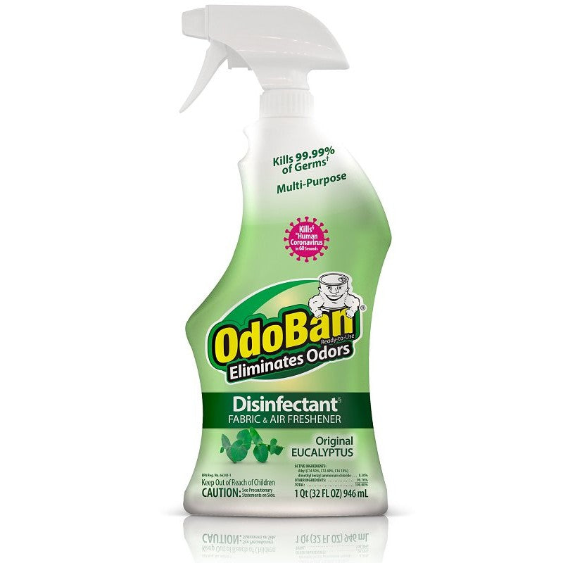 Odoban 910061-Q6 Ready-to-Use Disinfectant, 32 oz Trigger Sprayer, Liquid, Eucalyptus, Floral Alcohol (Pack of 6)