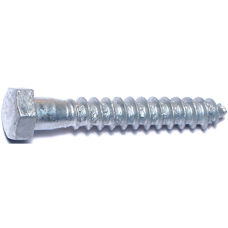 Midwest Fastener 05580 Lag Screw, 3/8 in Thread, 2-1/2 in OAL, 2 Grade, Steel, Galvanized, SAE Measuring