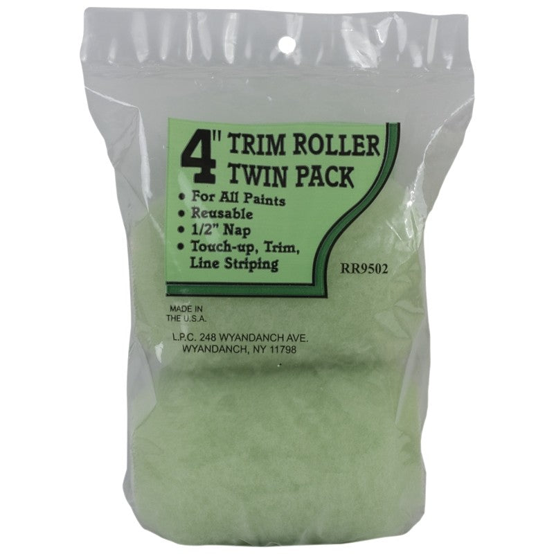 Linzer RR9502 Roller Cover, 1/2 in Thick Nap, 4 in L, Polyester Cover, 12/PK (Pack of 12)