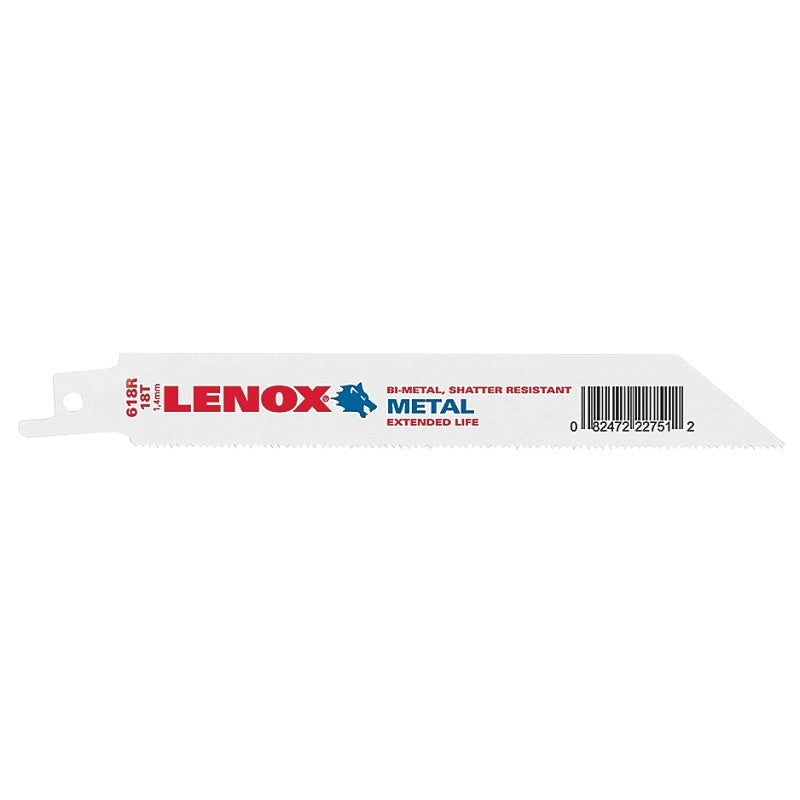 Lenox 22751OSB618R Reciprocating Saw Blade, 3/4 in W, 6 in L, 18 TPI (Pack of 50)