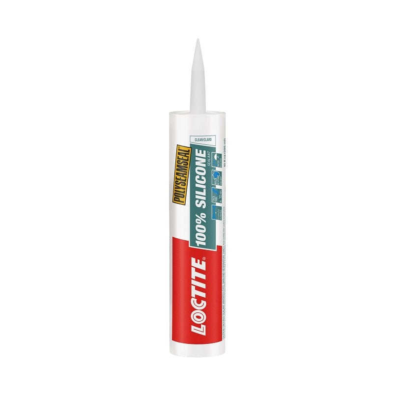Loctite POLYSEAMSEAL 1508974 Silicone Sealant, Clear, -30 to 250 deg F, 10 oz Cartridge (Pack of 12)