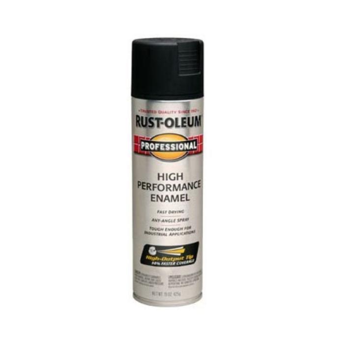Rust-Oleum 7578838 Enamel Spray Paint, Flat, Black, 15 oz, Can