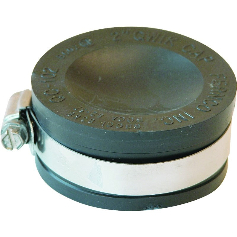 Fernco QC-102 Pipe Cap, 2 in Connection, Slip, PVC