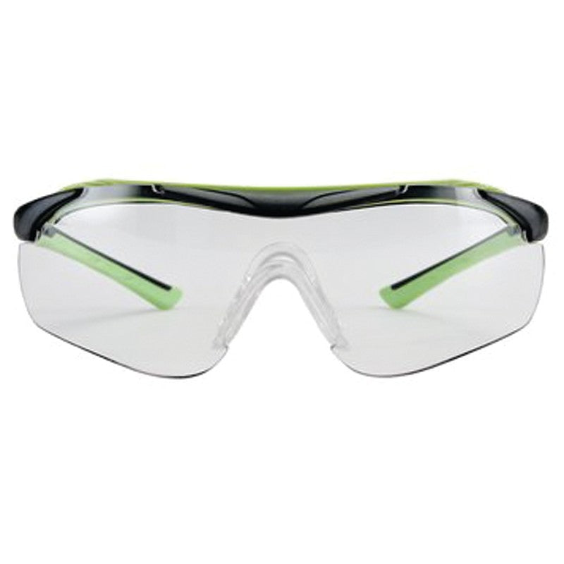 3M 47100-WZ4 Sport-Inspired Safety Glasses, Clear Lens, Green/Neon Black Frame, Anti-Fog, Anti-Scratch Lens