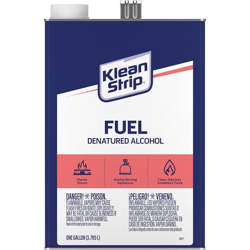 Klean Strip GSL26 Denatured Alcohol Fuel, Liquid, Alcohol, Water White, 1 gal, Can (Pack of 4)