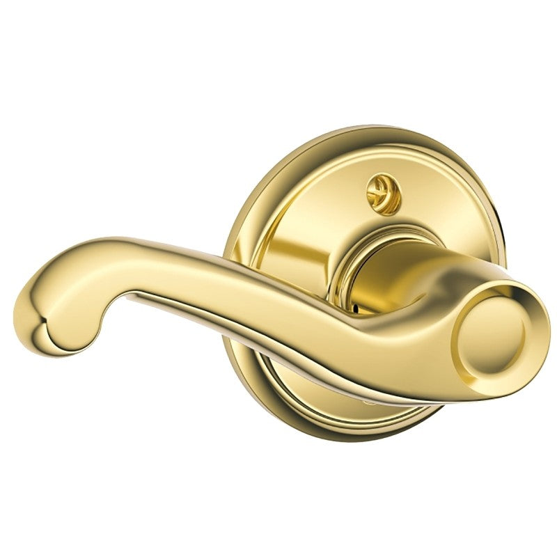 Schlage F Series F170FLA605RH Right Hand Dummy Lever, Mechanical Lock, Bright Brass, Right Hand, Metal, Residential