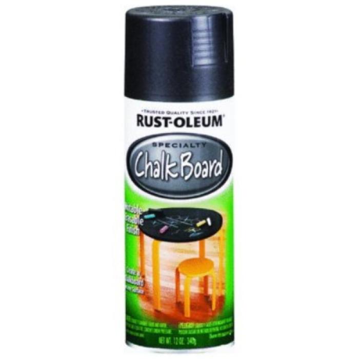 Rust-Oleum 301438 Chalkboard Spray Paint, Solvent-Like, Black, 11 oz, Aerosol Can