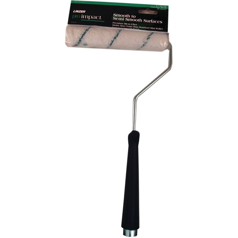 Linzer MT701-11 6 Mini Roller, 3/8 in Nap, Microfiber Cloth Cover, Threaded Handle, 6 in L Roller