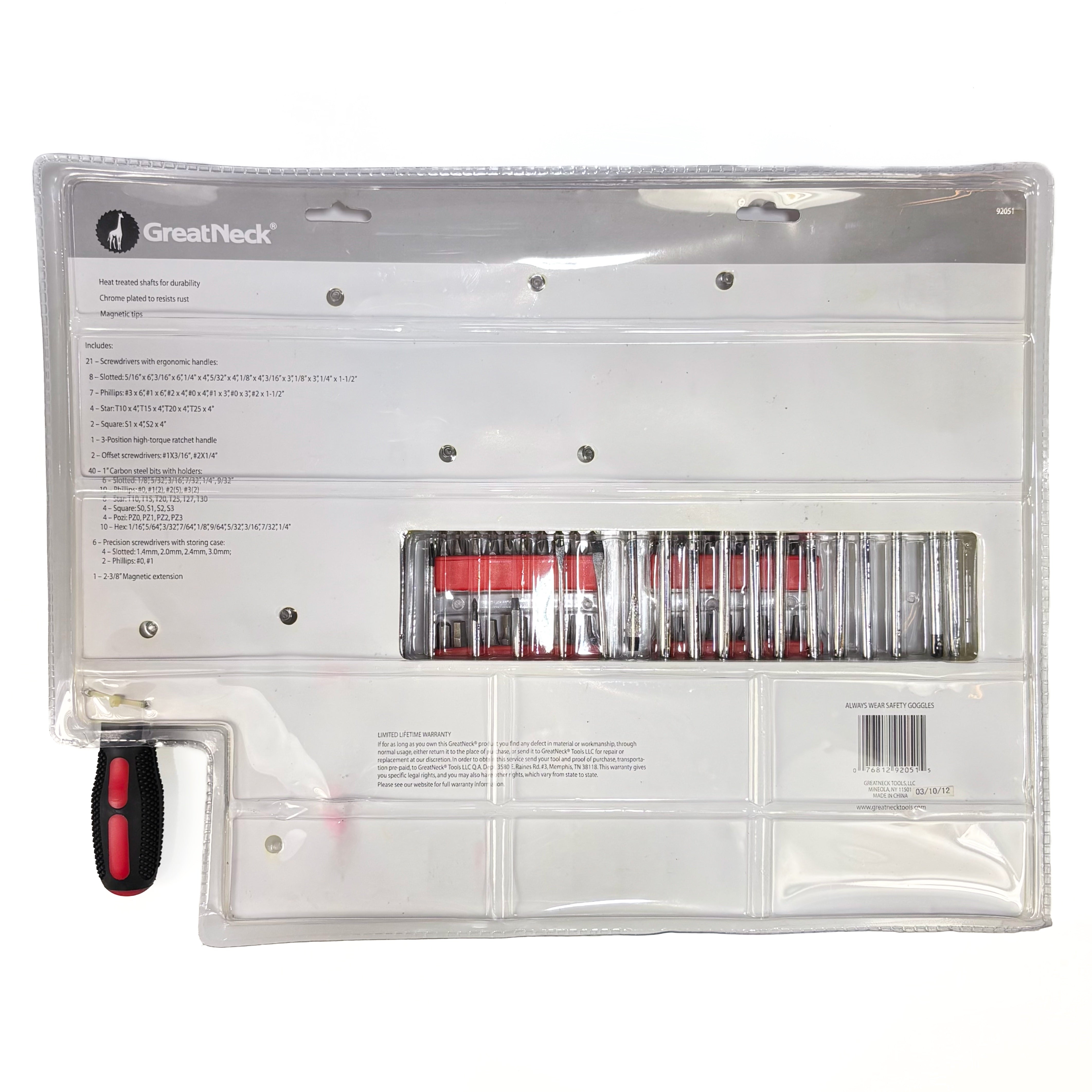 71 Piece Ergonomic Rubber Grip Screwdriver Set