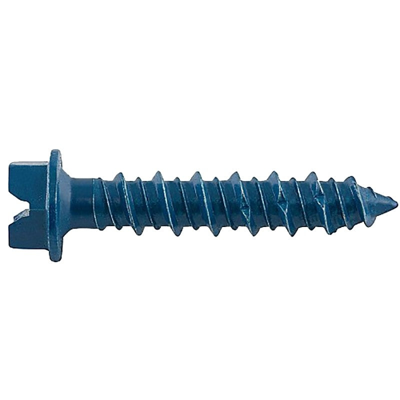 DEWALT UltraCon+ Series DFM12720 Concrete Screw Anchor, 1/4 in Dia, 1-1/4 in L, Carbon Steel, Zinc Stalgard, 100/BX