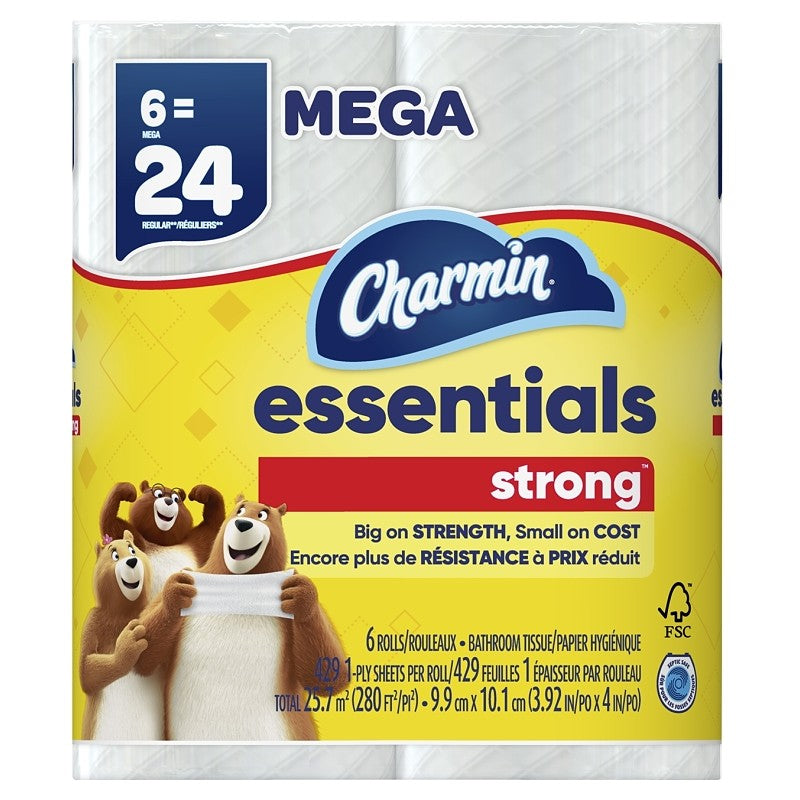 Charmin Essentials Strong 97342 Toilet Paper, Paper (Pack of 3)