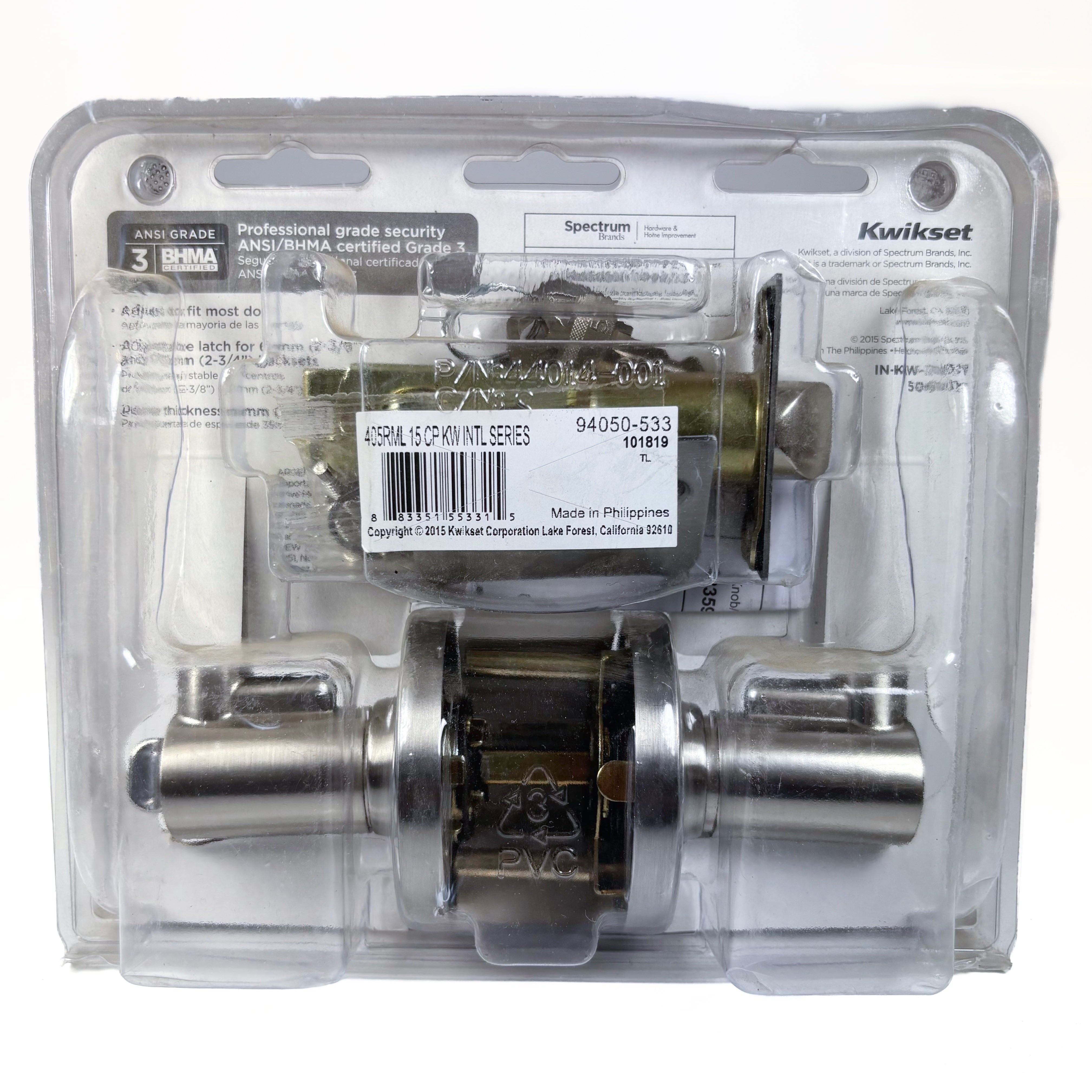 Rimini Keyed Entry Leverset Round Back Satin Nickel