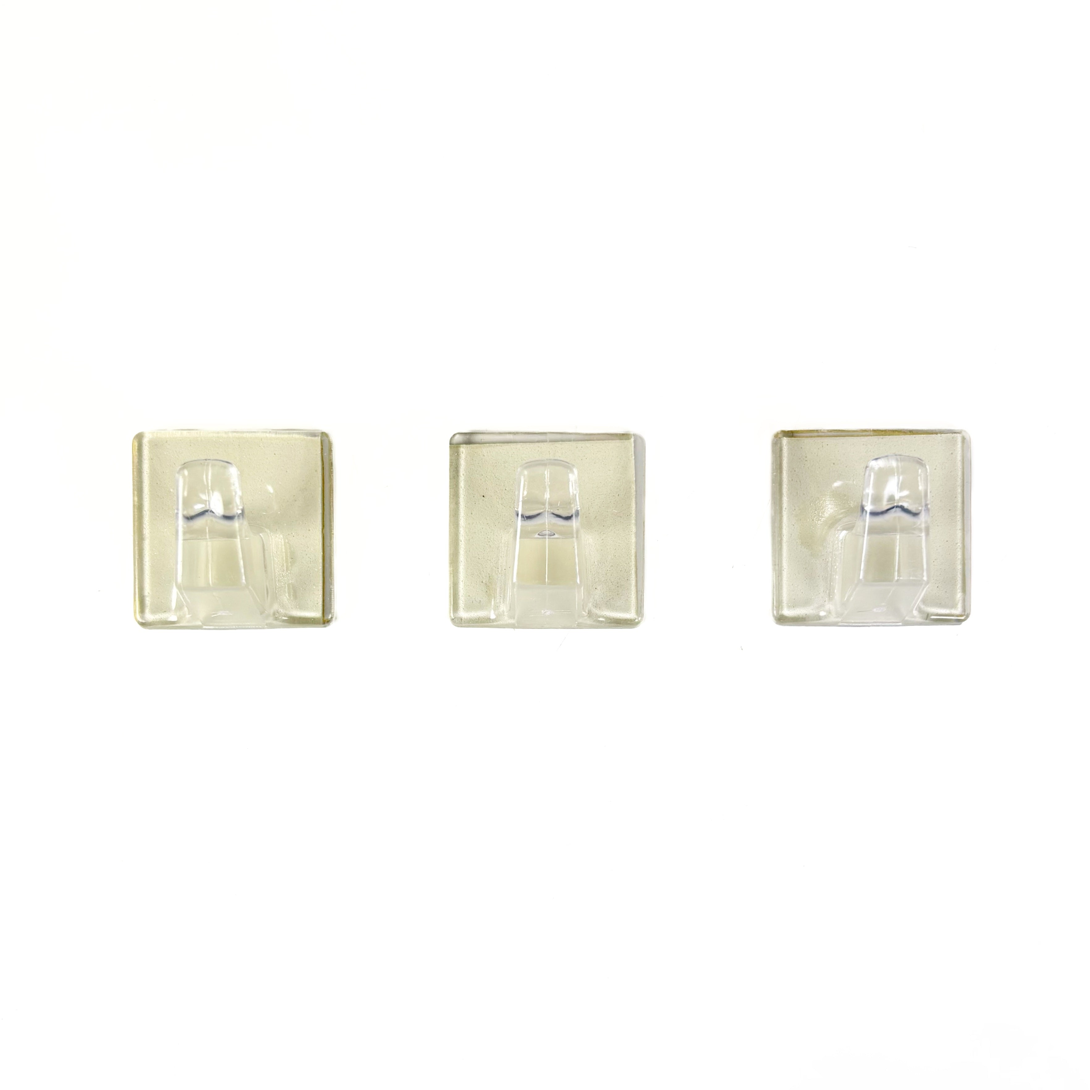 Small Household Hooks Clear 3 Pack (POS)