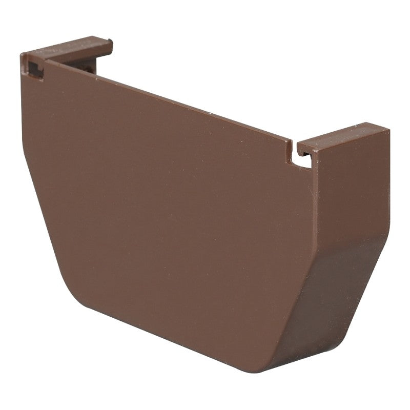 Amerimax T1511 Gutter End Cap, 5 in L, Vinyl, Brown