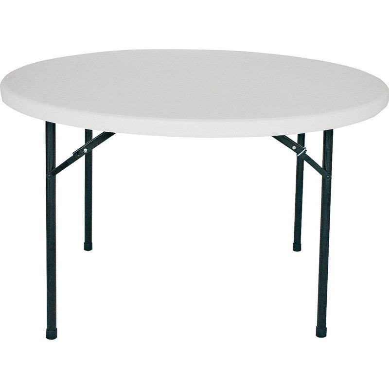 Simple Spaces BT048X001A Folding Table, 48 in OAW, 48 in OAD, 29-1/4 in OAH, Steel Frame, Polyethylene Tabletop