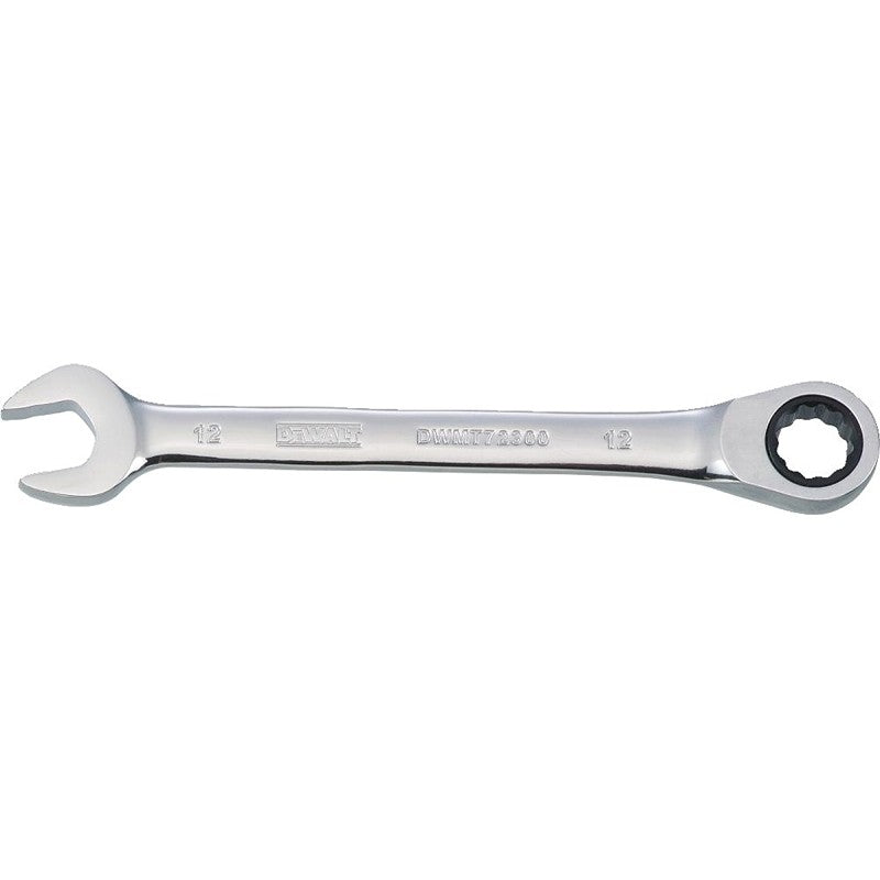 DEWALT DWMT72300OSP Combination Wrench, Metric, 12 mm Head, 6-3/32 in L, 12-Point, Chrome, Comfort-Grip Handle