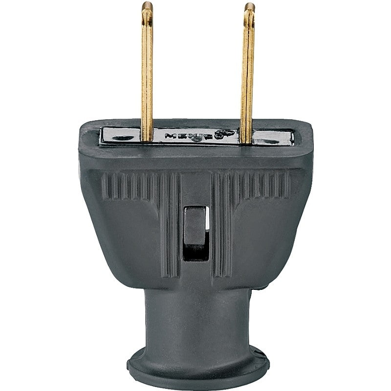 Eaton Wiring Devices 183BK-BOX Electrical Plug, Straight Blade, 21/64 in, 2-Pole, 15 A, 125 V, NEMA: NEMA 5-15, Black