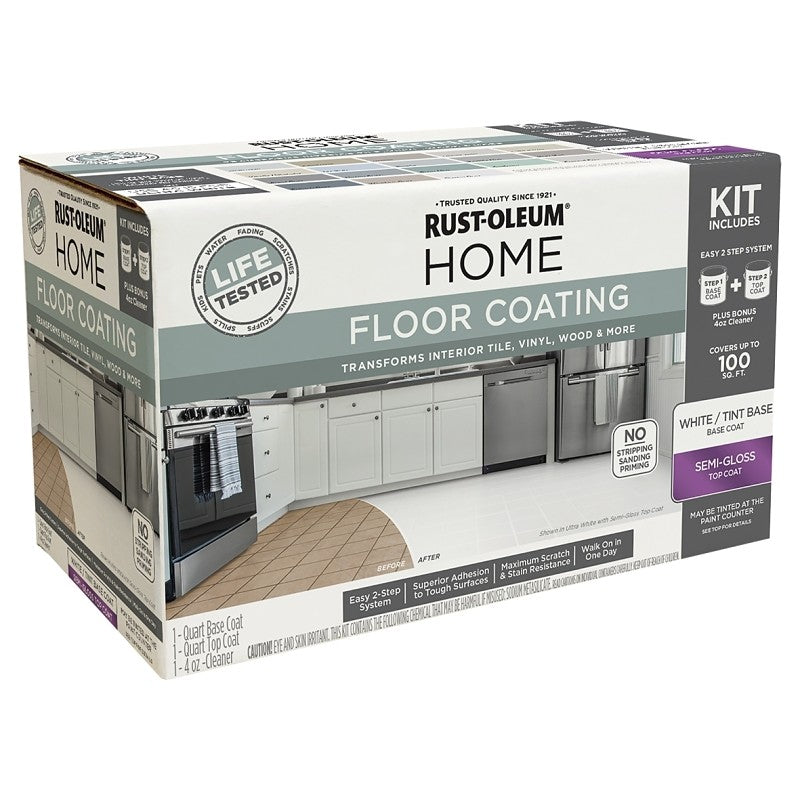 Rust-Oleum 360099 Floor Paint Kit, Water Base, Semi-Gloss (Pack of 2)