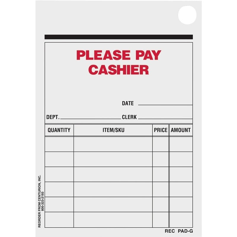 Centurion REC PAD-G Sales Slip Receipt Pad, Multi-Purpose