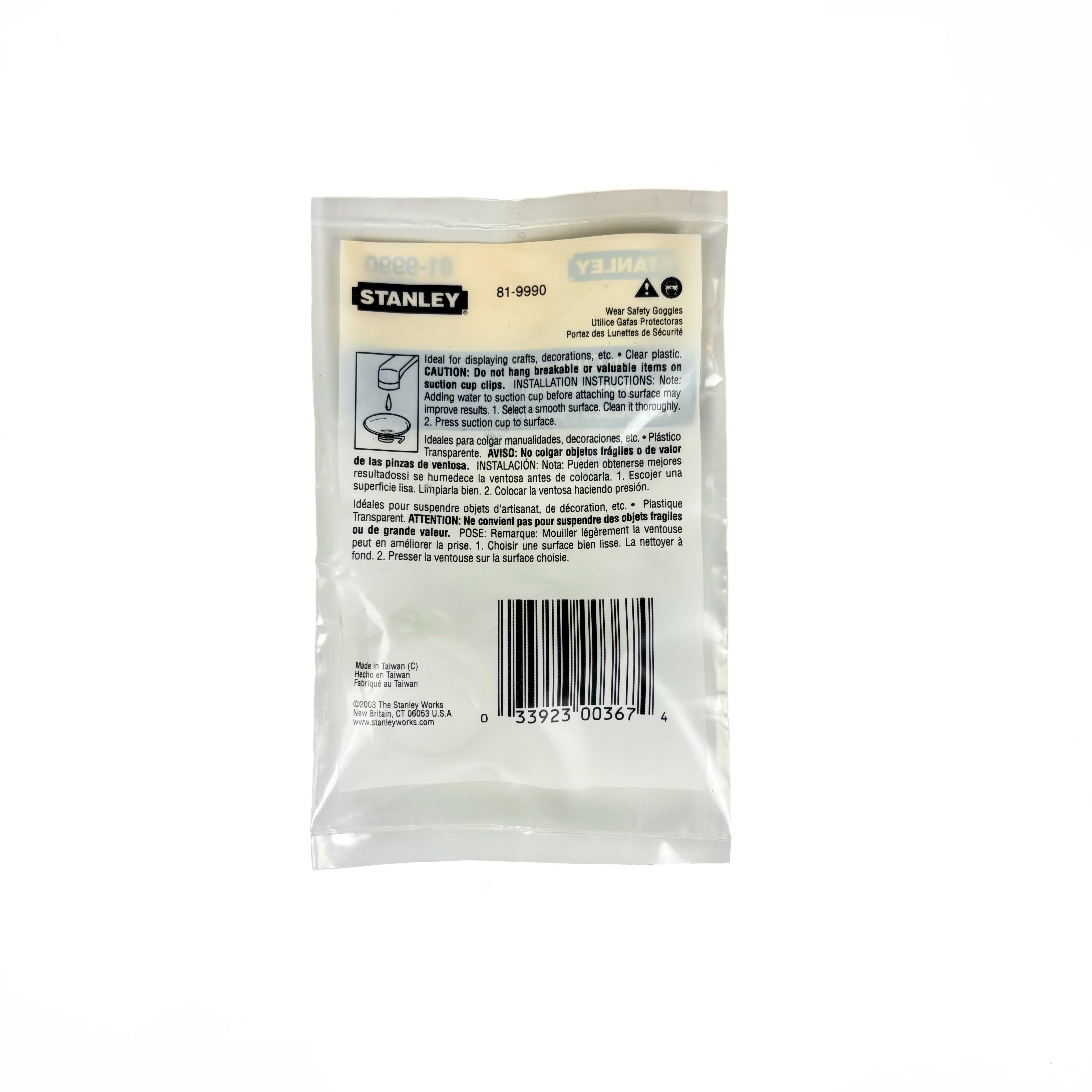 Clear Suction Cup Hangers Small 1-1/4 Inch 4 Pack