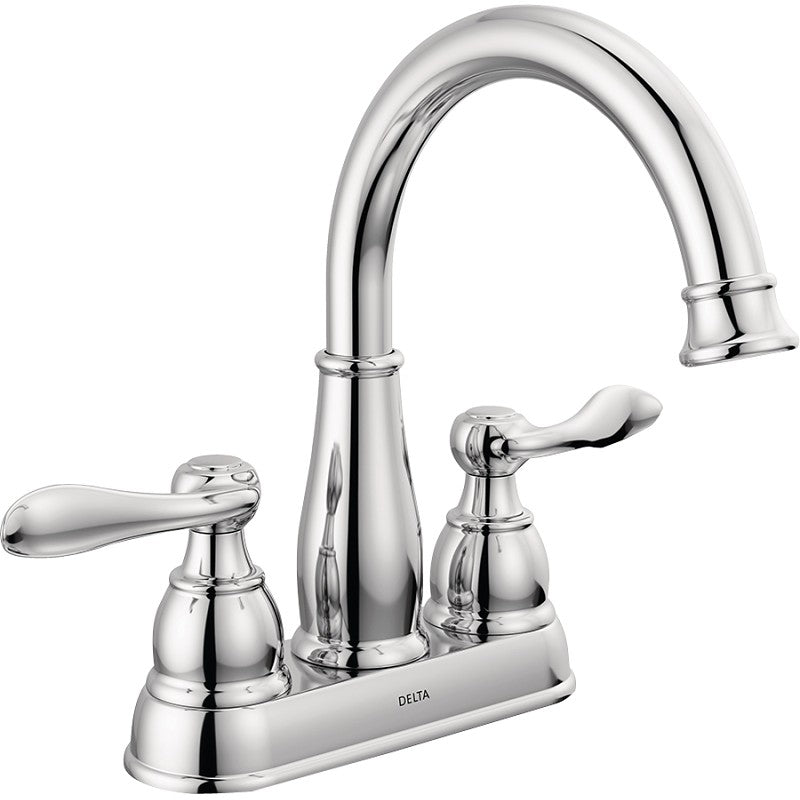 Delta Windemere 25896LF Series Centerset Bathroom Faucet, Chrome Plated, 1-5/8 in Plate Size, 5-11/16 in, 1.2 gpm, Metal