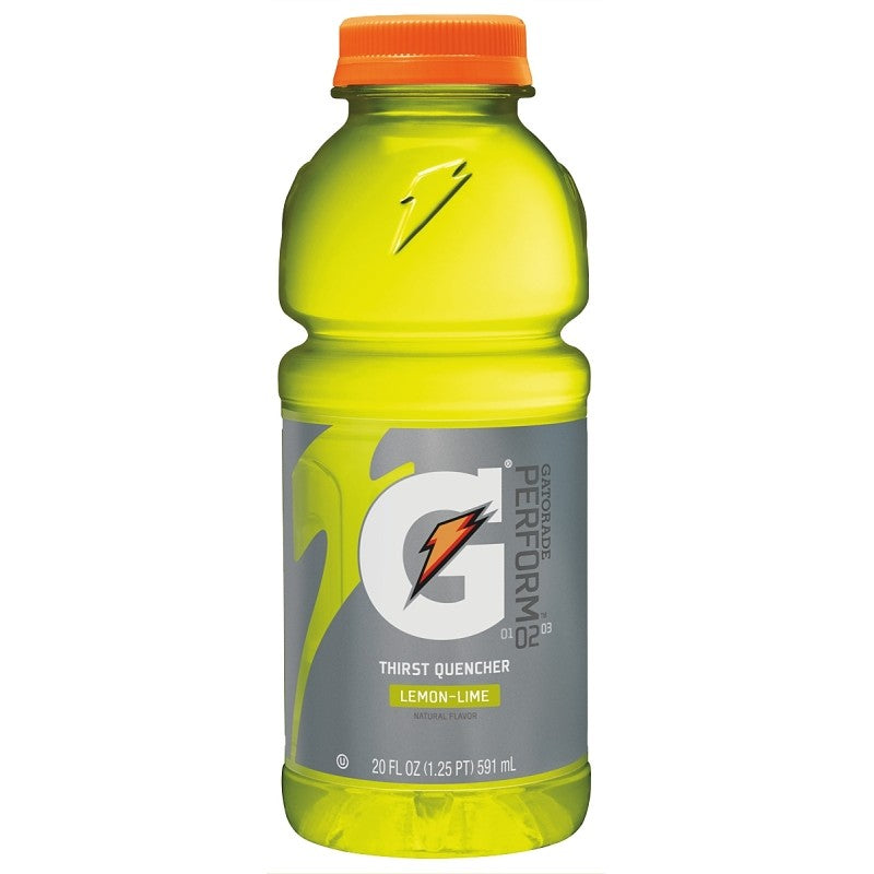 Gatorade 32868 Thirst Quencher Sports Drink, Liquid, Lemon-Lime Flavor, 20 oz Bottle (Pack of 24)