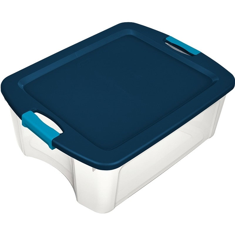 Sterilite 14449606 Carry Tote, Plastic, Clear, 23-5/8 in L, 18-5/8 in W, 9-1/4 in H (Pack of 6)