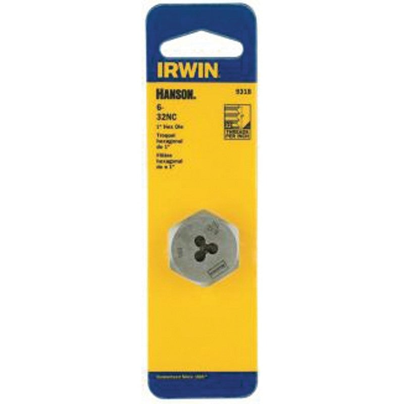 Irwin 9318 Machine Screw Die, #6-32 Thread, NC Thread, Right Hand Thread, HCS